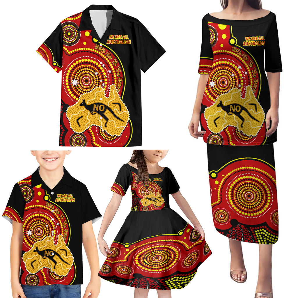 personalised-australia-indigenous-family-matching-puletasi-dress-and-hawaiian-shirt-we-are-all-australian-vote-no-to-the-voice