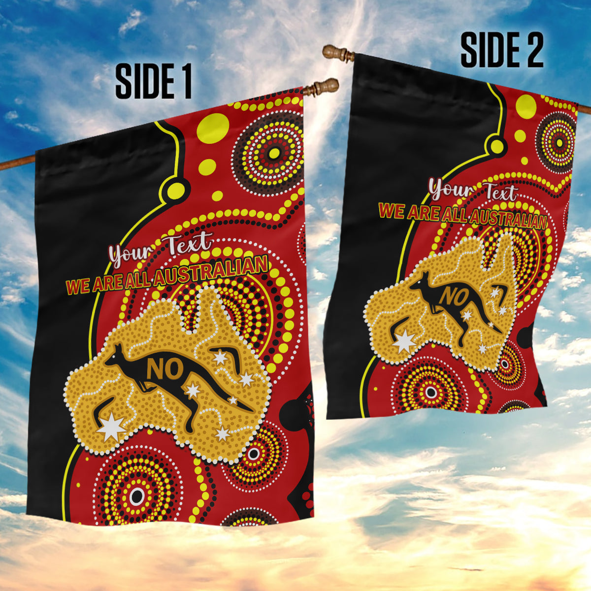 personalised-australia-indigenous-garden-flag-we-are-all-australian-vote-no-to-the-voice