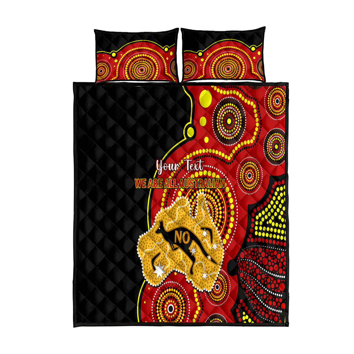 personalised-australia-indigenous-quilt-bed-set-we-are-all-australian-vote-no-to-the-voice