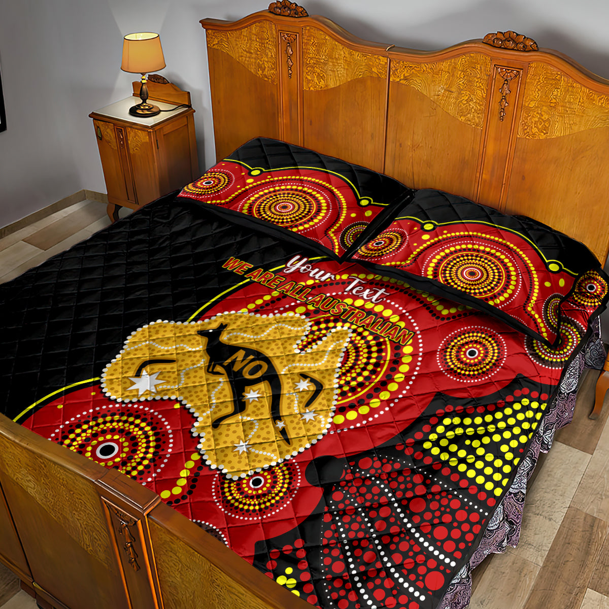 personalised-australia-indigenous-quilt-bed-set-we-are-all-australian-vote-no-to-the-voice