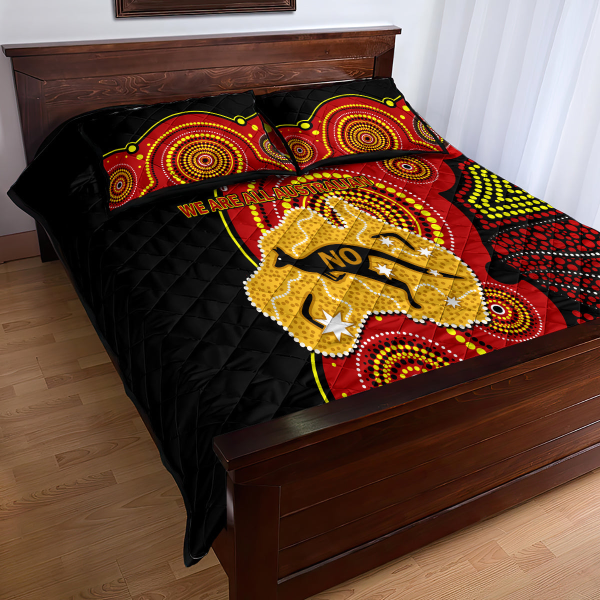 personalised-australia-indigenous-quilt-bed-set-we-are-all-australian-vote-no-to-the-voice