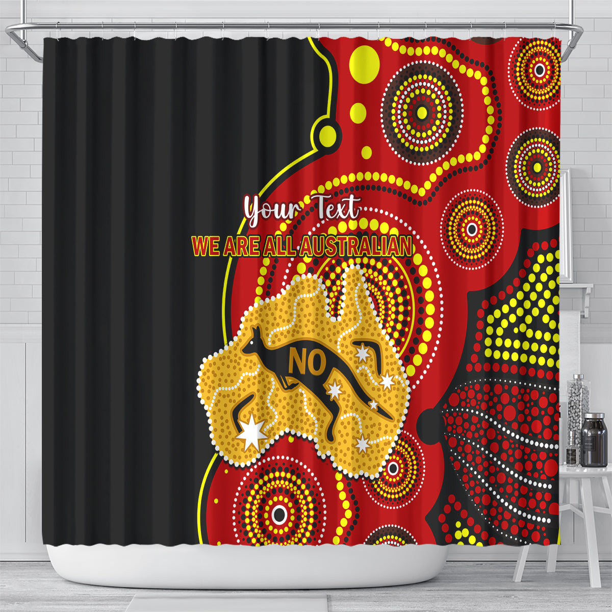 personalised-australia-indigenous-shower-curtain-we-are-all-australian-vote-no-to-the-voice