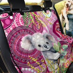 personalised-australia-back-car-seat-cover-cute-koala-with-golden-wattle-indigenous-art
