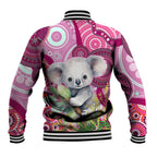 personalised-australia-baseball-jacket-cute-koala-with-golden-wattle-indigenous-art