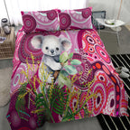 personalised-australia-bedding-set-cute-koala-with-golden-wattle-indigenous-art