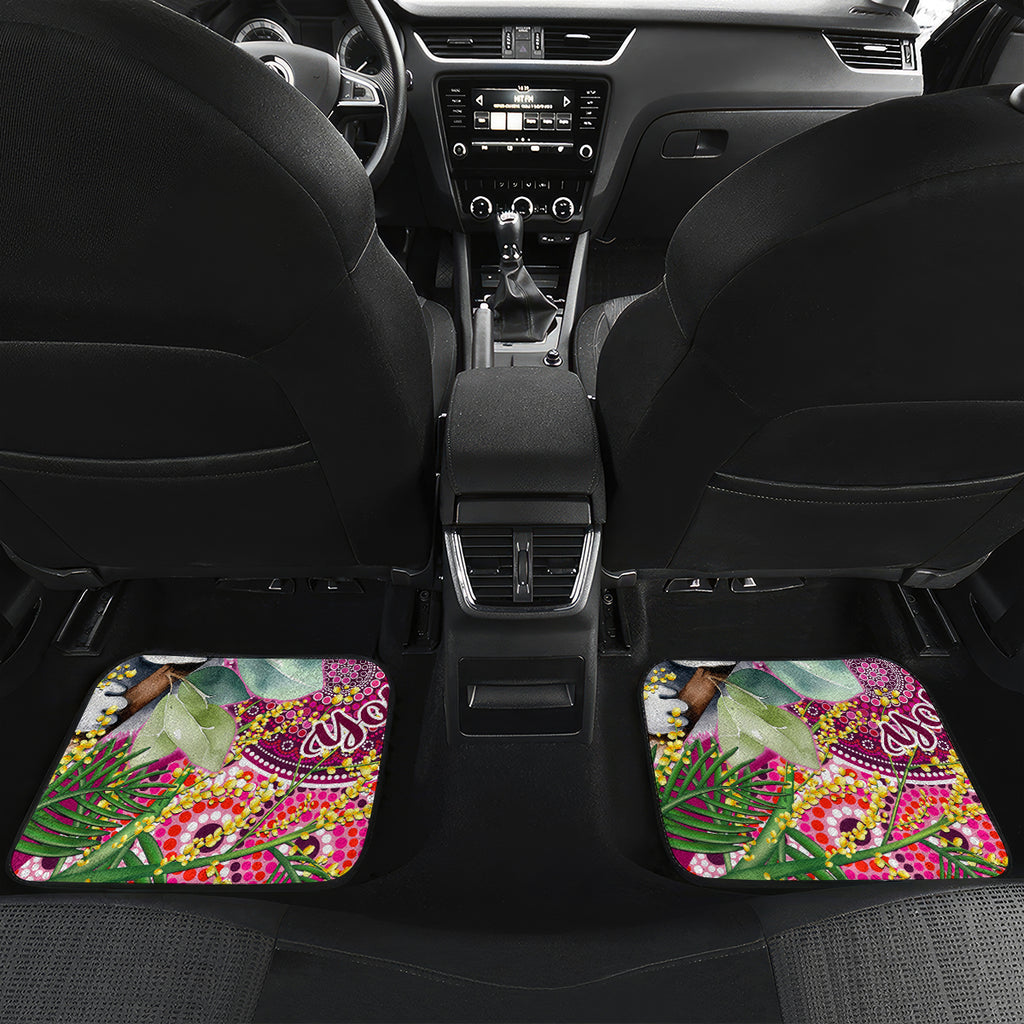 personalised-australia-car-mats-cute-koala-with-golden-wattle-indigenous-art