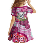 personalised-australia-family-matching-long-sleeve-bodycon-dress-and-hawaiian-shirt-cute-koala-with-golden-wattle-indigenous-art