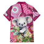 personalised-australia-family-matching-long-sleeve-bodycon-dress-and-hawaiian-shirt-cute-koala-with-golden-wattle-indigenous-art