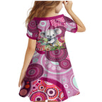 personalised-australia-family-matching-mermaid-dress-and-hawaiian-shirt-cute-koala-with-golden-wattle-indigenous-art