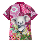 personalised-australia-family-matching-mermaid-dress-and-hawaiian-shirt-cute-koala-with-golden-wattle-indigenous-art