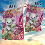 personalised-australia-garden-flag-cute-koala-with-golden-wattle-indigenous-art