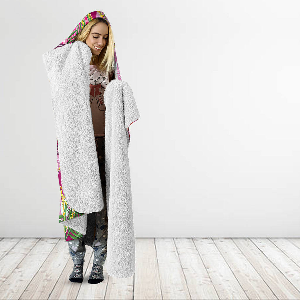 personalised-australia-hooded-blanket-cute-koala-with-golden-wattle-indigenous-art