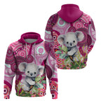 personalised-australia-hoodie-cute-koala-with-golden-wattle-indigenous-art