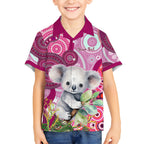 personalised-australia-kid-hawaiian-shirt-cute-koala-with-golden-wattle-indigenous-art
