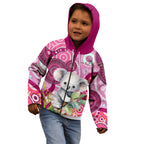 personalised-australia-kid-hoodie-cute-koala-with-golden-wattle-indigenous-art