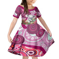 personalised-australia-kid-short-sleeve-dress-cute-koala-with-golden-wattle-indigenous-art