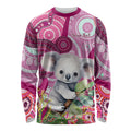personalised-australia-long-sleeve-shirt-cute-koala-with-golden-wattle-indigenous-art