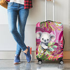 personalised-australia-luggage-cover-cute-koala-with-golden-wattle-indigenous-art