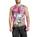 personalised-australia-men-tank-top-cute-koala-with-golden-wattle-indigenous-art