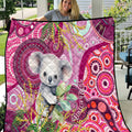 personalised-australia-quilt-cute-koala-with-golden-wattle-indigenous-art
