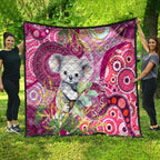 personalised-australia-quilt-cute-koala-with-golden-wattle-indigenous-art