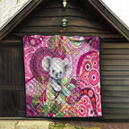 personalised-australia-quilt-cute-koala-with-golden-wattle-indigenous-art