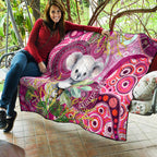 personalised-australia-quilt-cute-koala-with-golden-wattle-indigenous-art