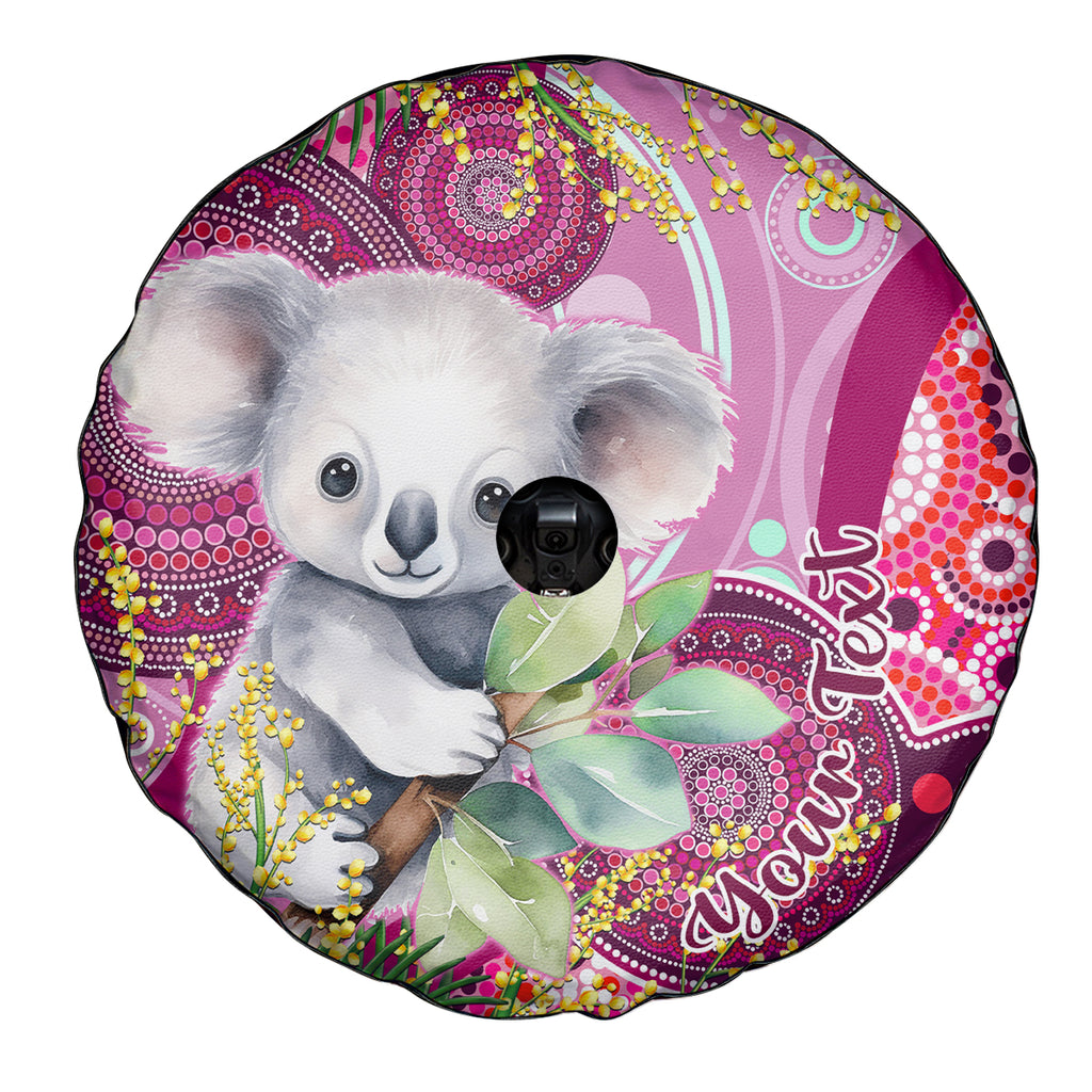 personalised-australia-spare-tire-cover-cute-koala-with-golden-wattle-indigenous-art