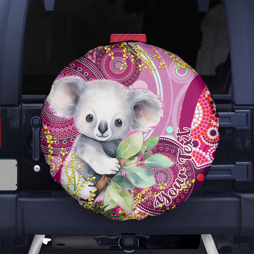 personalised-australia-spare-tire-cover-cute-koala-with-golden-wattle-indigenous-art