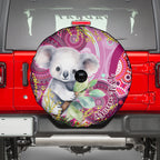 personalised-australia-spare-tire-cover-cute-koala-with-golden-wattle-indigenous-art