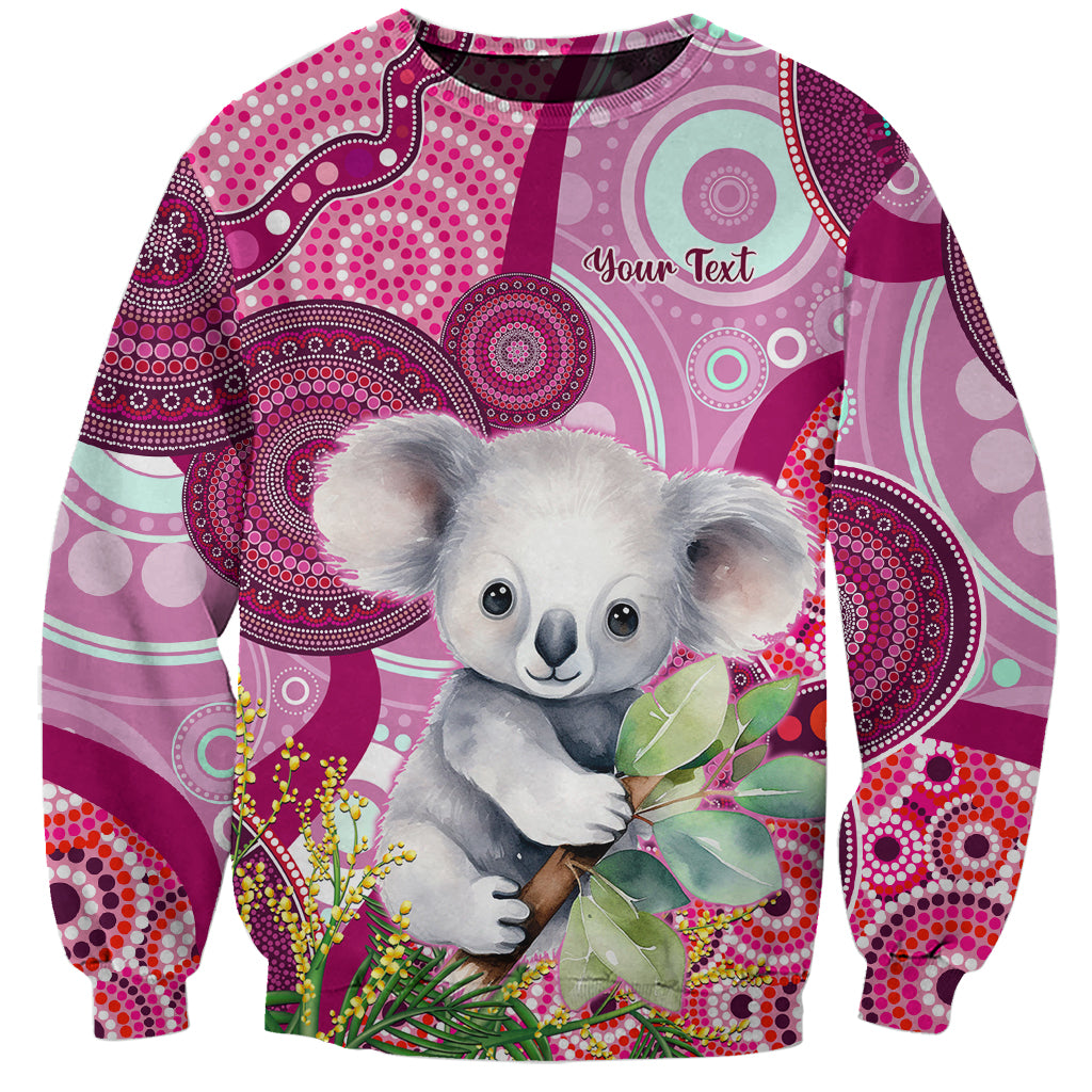 personalised-australia-sweatshirt-cute-koala-with-golden-wattle-indigenous-art