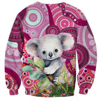 personalised-australia-sweatshirt-cute-koala-with-golden-wattle-indigenous-art