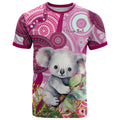 personalised-australia-t-shirt-cute-koala-with-golden-wattle-indigenous-art