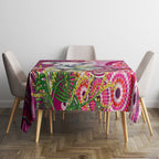 personalised-australia-tablecloth-cute-koala-with-golden-wattle-indigenous-art