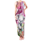 personalised-australia-tank-maxi-dress-cute-koala-with-golden-wattle-indigenous-art
