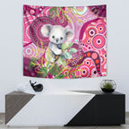 personalised-australia-tapestry-cute-koala-with-golden-wattle-indigenous-art