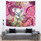 personalised-australia-tapestry-cute-koala-with-golden-wattle-indigenous-art