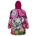 personalised-australia-wearable-blanket-hoodie-cute-koala-with-golden-wattle-indigenous-art