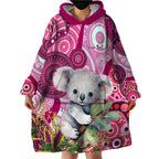 personalised-australia-wearable-blanket-hoodie-cute-koala-with-golden-wattle-indigenous-art