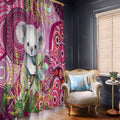 personalised-australia-window-curtain-cute-koala-with-golden-wattle-indigenous-art