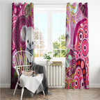 personalised-australia-window-curtain-cute-koala-with-golden-wattle-indigenous-art