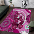 australia-breast-cancer-area-rug-indigenous-butterfly-no-one-fights-alone