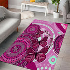 australia-breast-cancer-area-rug-indigenous-butterfly-no-one-fights-alone
