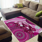 australia-breast-cancer-area-rug-indigenous-butterfly-no-one-fights-alone