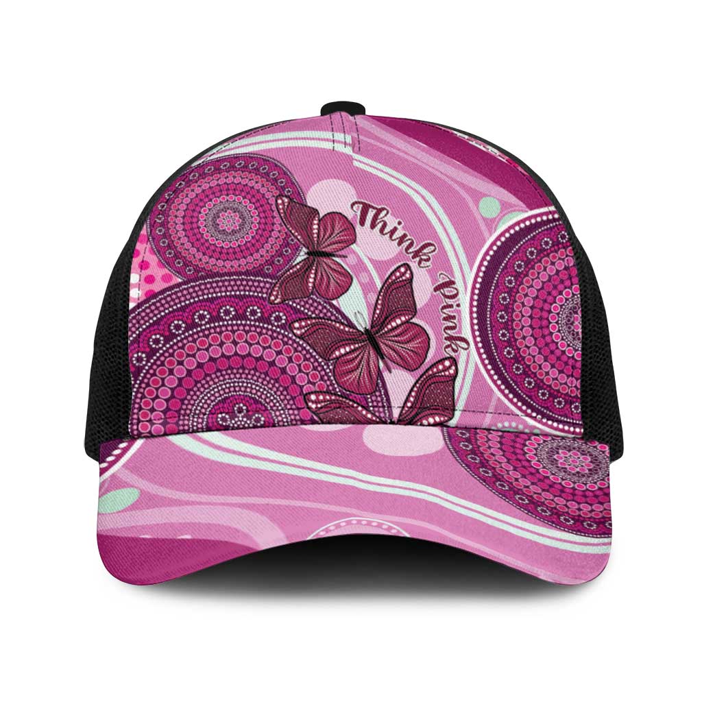 Australia Breast Cancer Baseball Net Cap Indigenous Butterfly No One Fights Alone - Aussie Hoodie