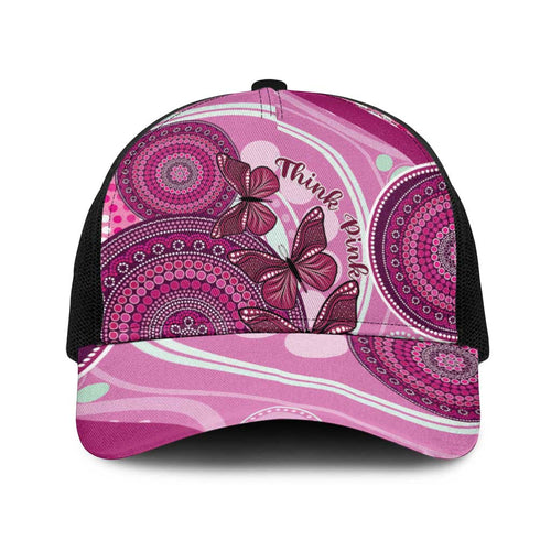 Australia Breast Cancer Baseball Net Cap Indigenous Butterfly No One Fights Alone - Aussie Hoodie