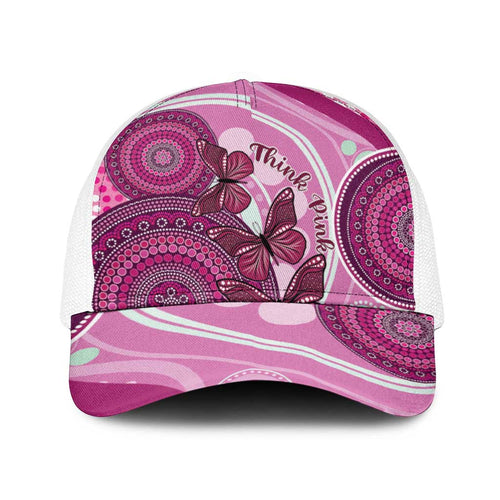 Australia Breast Cancer Baseball Net Cap Indigenous Butterfly No One Fights Alone - Aussie Hoodie