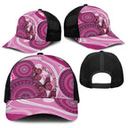 Australia Breast Cancer Baseball Net Cap Indigenous Butterfly No One Fights Alone - Aussie Hoodie