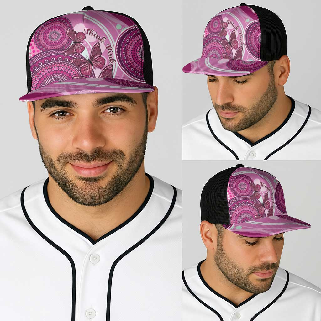 Australia Breast Cancer Baseball Net Cap Indigenous Butterfly No One Fights Alone - Aussie Hoodie