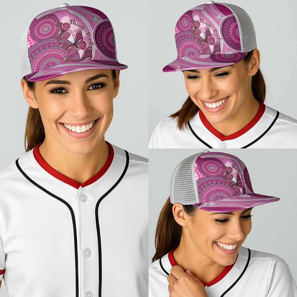 Australia Breast Cancer Baseball Net Cap Indigenous Butterfly No One Fights Alone LT14